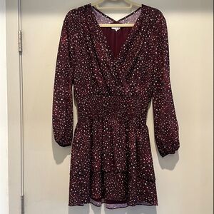 Parker size M. Maroon dress with soft flower print.